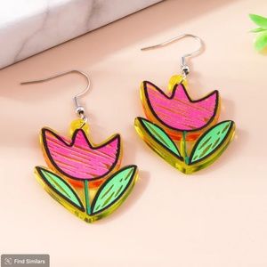 Kid Drawing Tulip Earrings
